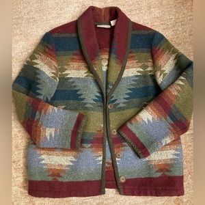 COLDWATER CREEK SOUTHWESTERN BLANKET COAT AZTEC JACKET
